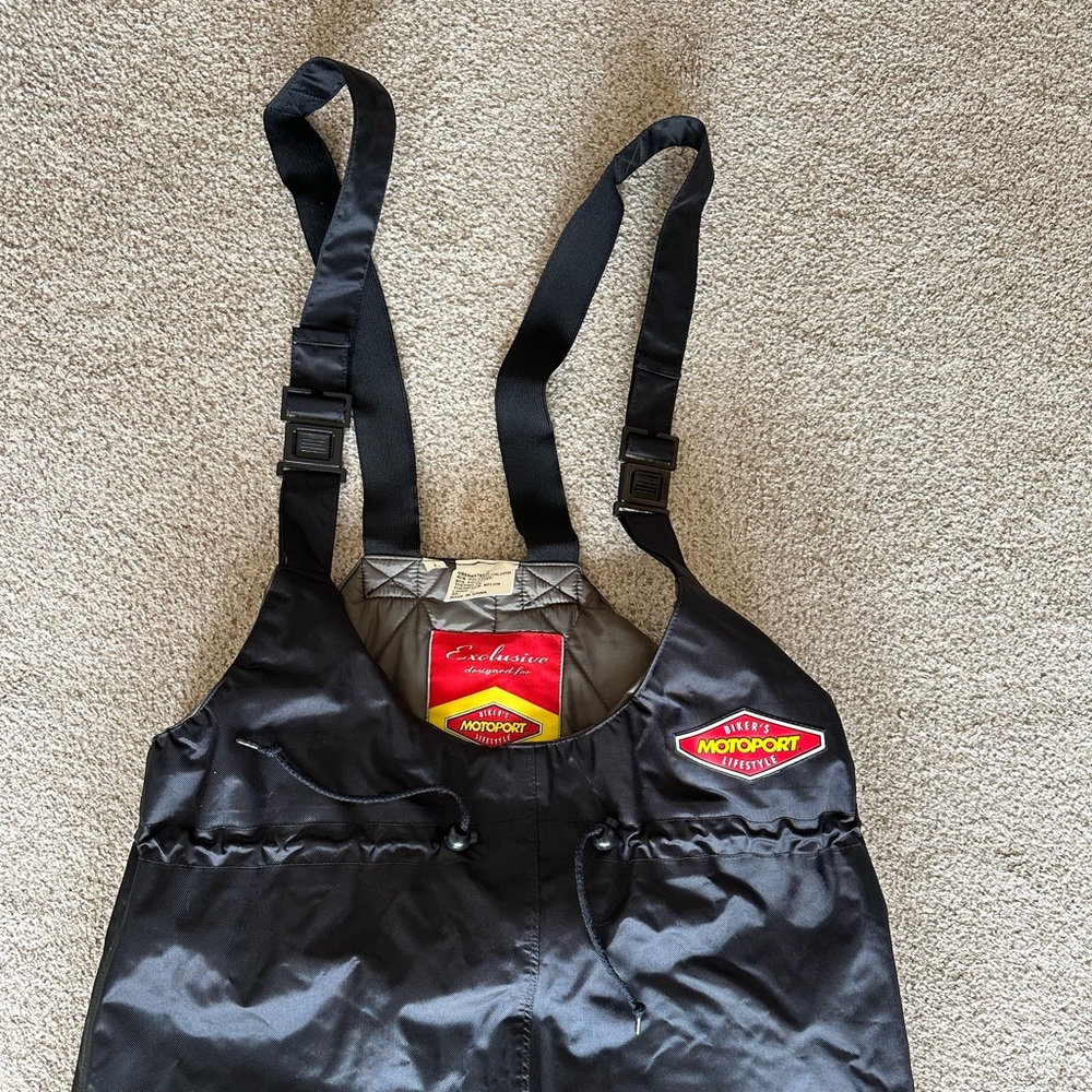 Men’s quilted Motoport motorcycle bib overalls